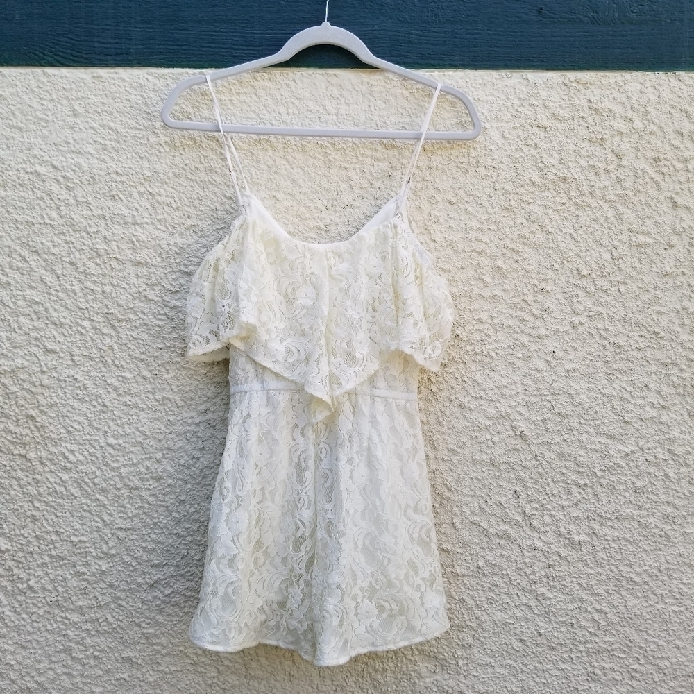 Nwt 6 Shore Road By Pooja Overlay Picnic Romper In Moonlight White Xs